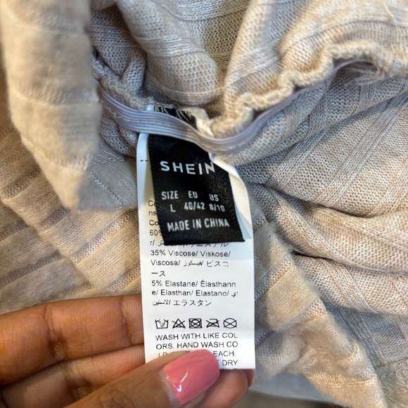 Shein Beige Ribbed Top - Picture 8 of 9